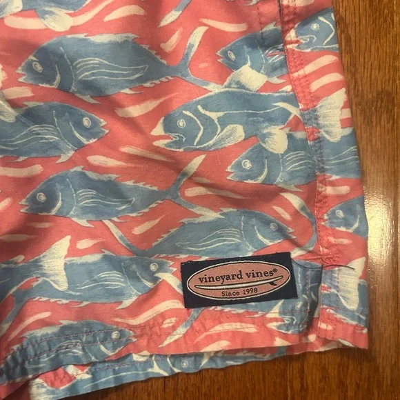 Vineyard Vines Coral Boys Swim Shorts 7 - Picture 2 of 5